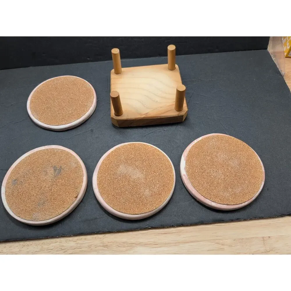 Southwestern Patterned Stone Engraved Coasters‎ (4) In Holder